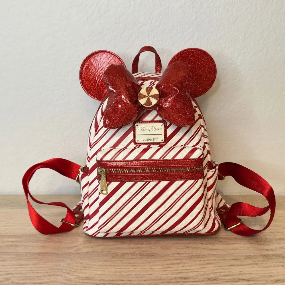 Loungefly Disney Parks Peppermint Mini Backpack Minnie Holiday Christmas Candy